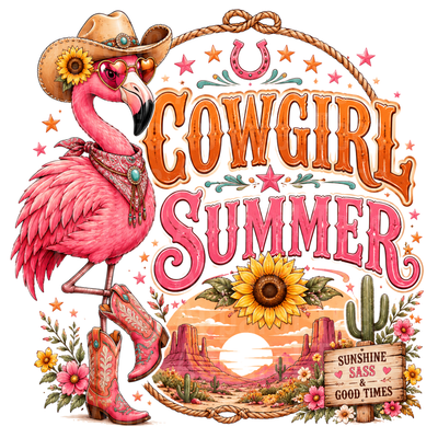 Flamingo Cowgirl Summer Sunshine Sass & Good Times Desert