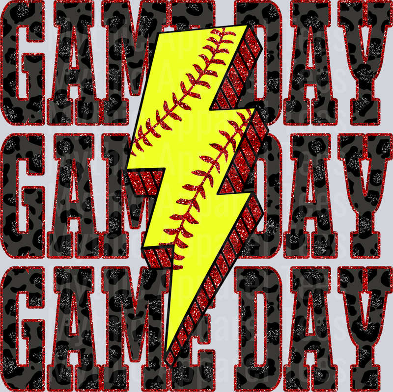 Softball Game Day Stacked School Spirit & Sports