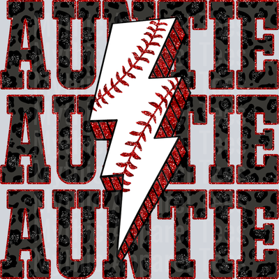 Baseball Auntie Stacked School Spirit & Sports