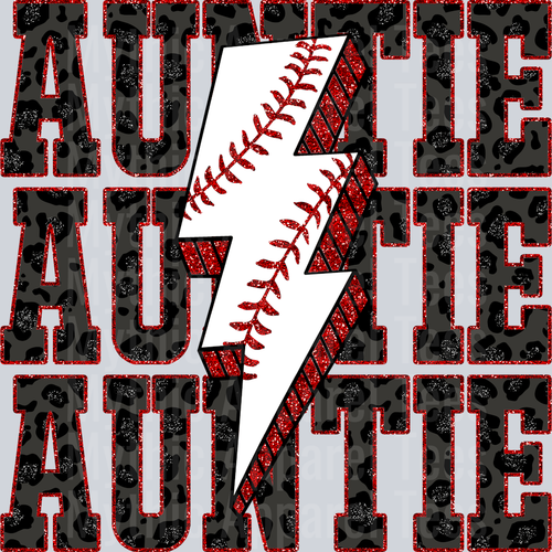 Baseball Auntie Stacked School Spirit & Sports