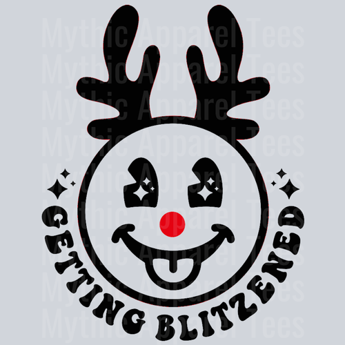 Getting Blitzened Pocket Design Christmas Wavy Retro Funny Designs