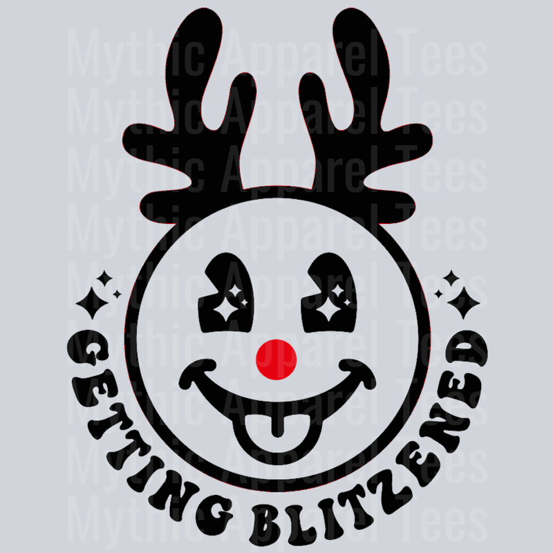 Getting Blitzened Pocket Design Christmas Wavy Retro Funny Designs