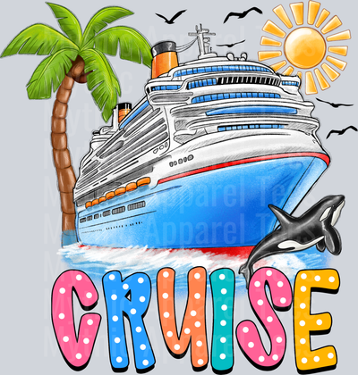 Cruise Sun Palm Tree Birds 2 DTF Summer Transfers