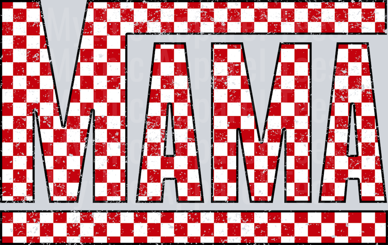 Checkered Mama Vans Style Logo Valentines Day Design
