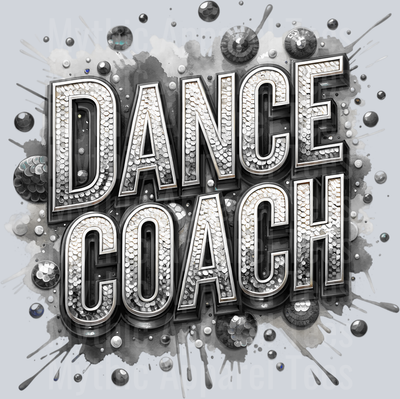 0016 Dance Coach Sequins Gray DTF Dance Coach Transfers