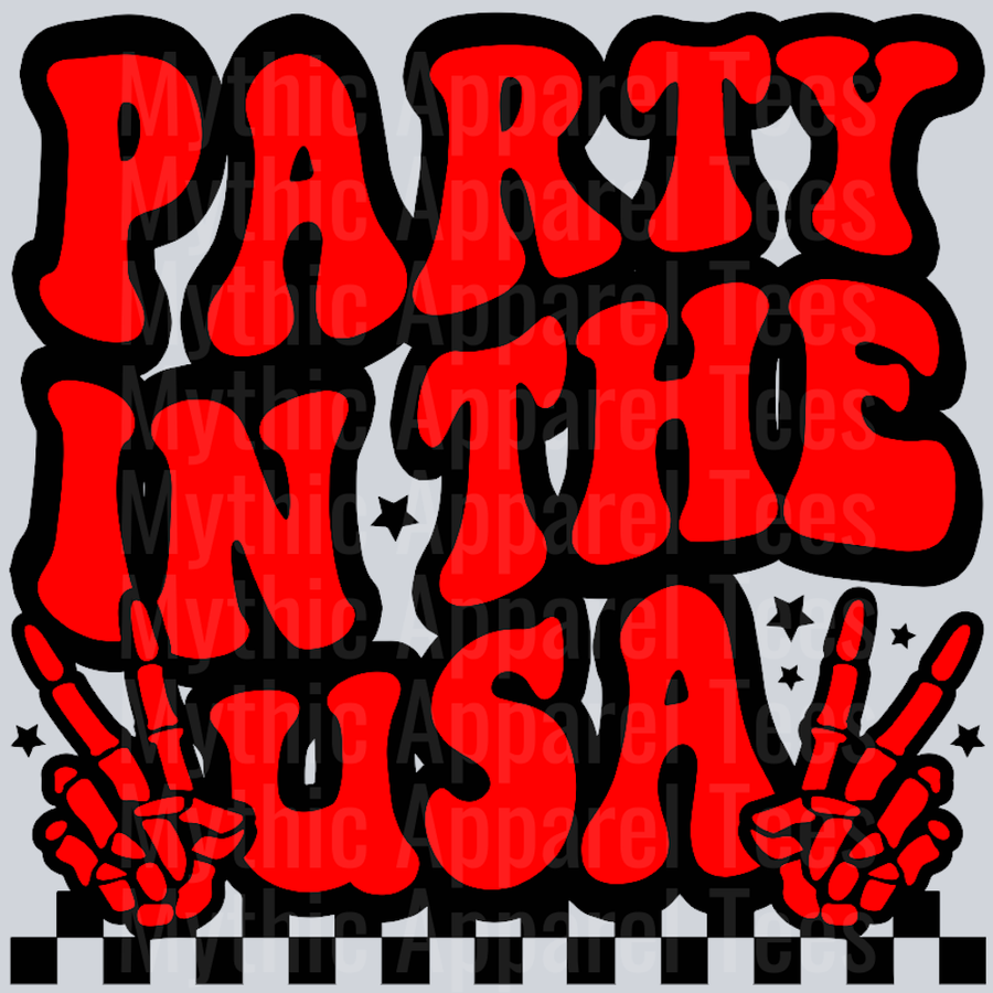 Party In The USA Wavey Retro Style Funny Shirt Design
