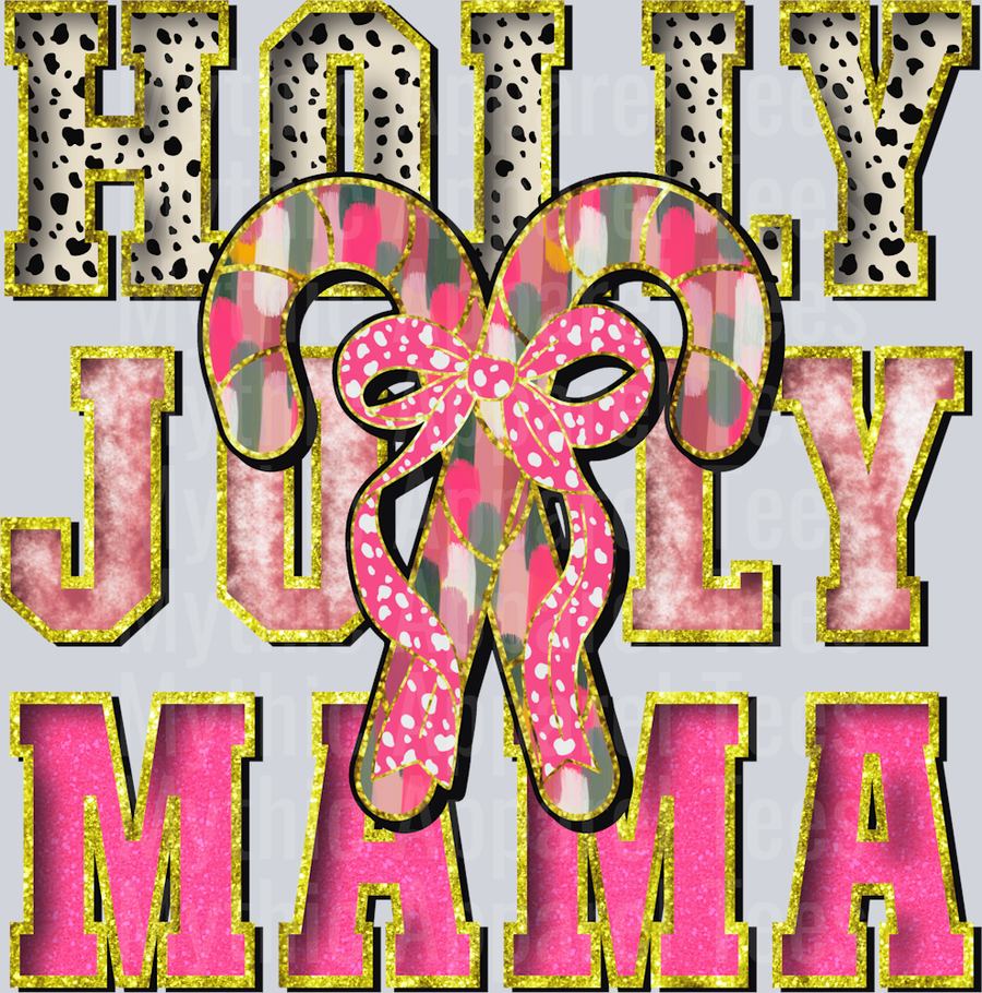 Holly jolly mama DTF Christmas Transfers