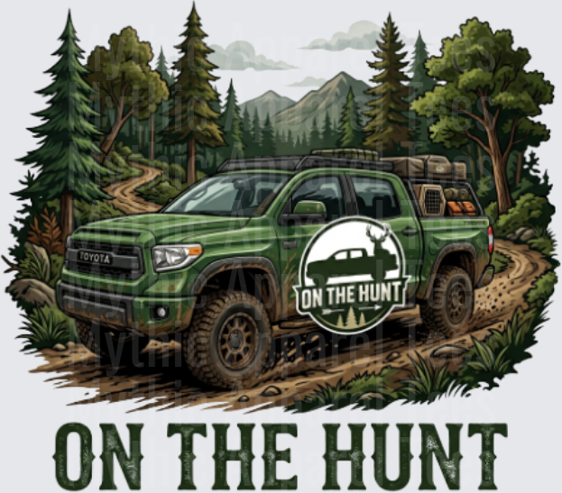 On The Hunt Toyota Tacoma Off-Road Hunting Truck Forest Scene