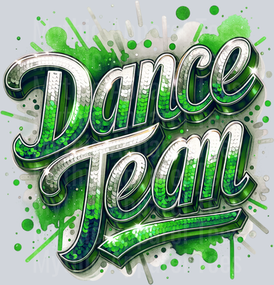 0017 Dance Team Sequins Green DTF Dance Team Transfers