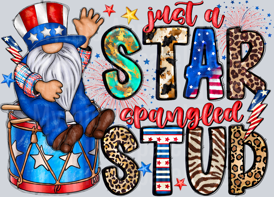 Just A Star Spangled Stud Patriotic 4th of July