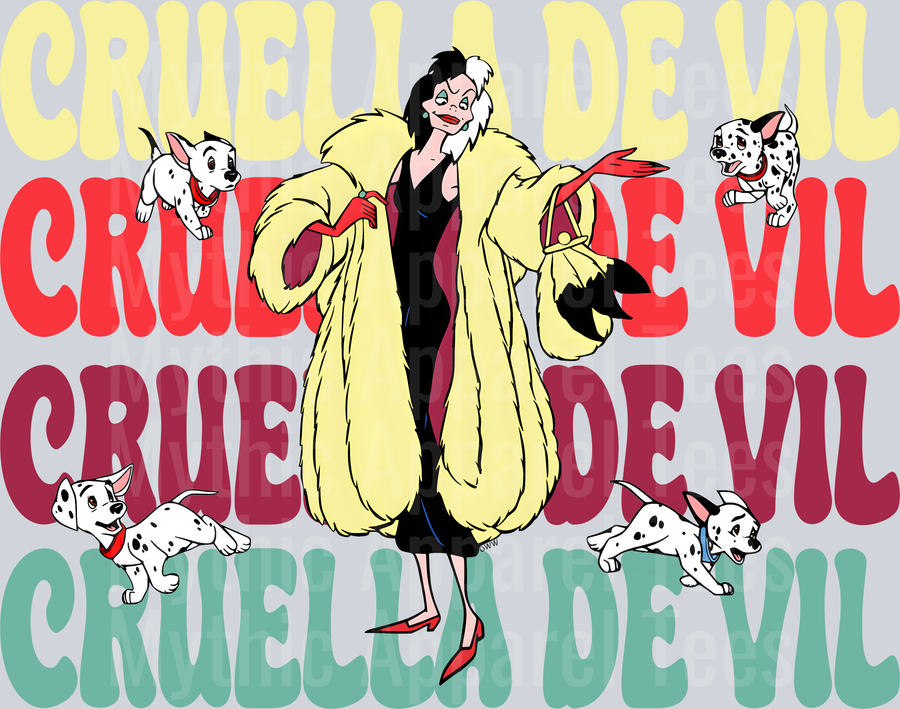 23 Cruella de Vil 101 Dalmatians DTF Disney Transfers