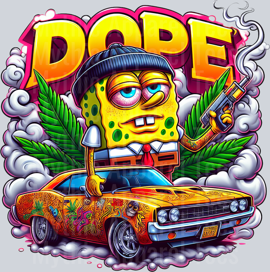 Sponge Bob Smoking Pop Culture DTF Weed Transfers