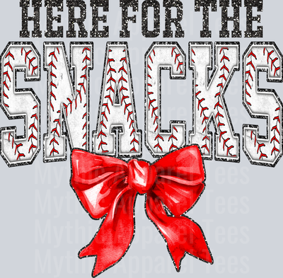 Here For The Snacks Baseball School Spirit & Sports