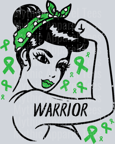 Warrior Green Ribbons DTF Mental Health Awareness Transfers