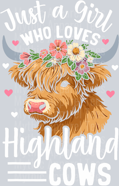 Just a girl who loves highland cows Mom DTF Highland Cow Transfers