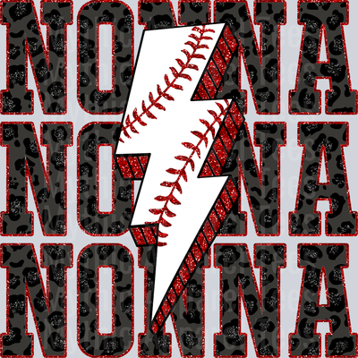 Baseball Nonna School Spirit & Sports Stacked