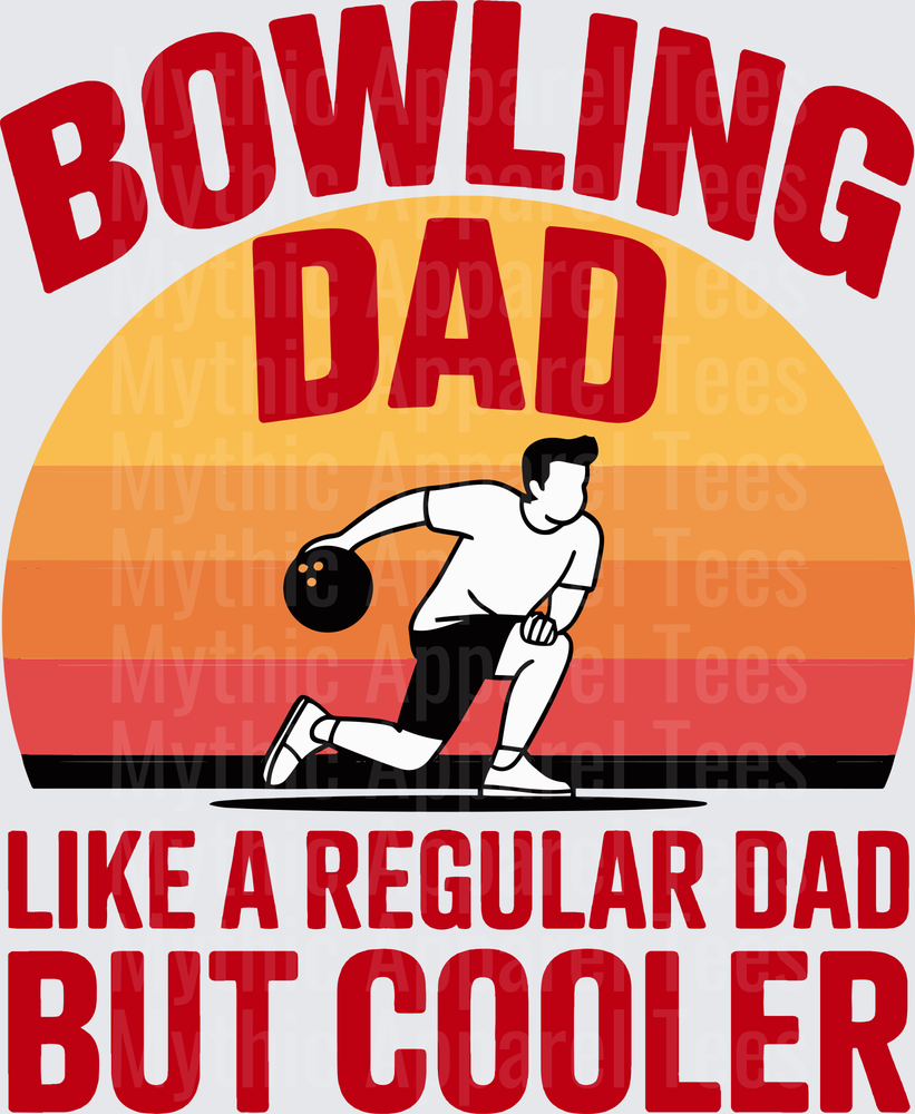 Bowling Dad Like A Regular Dad But Cooler Retro Sunset