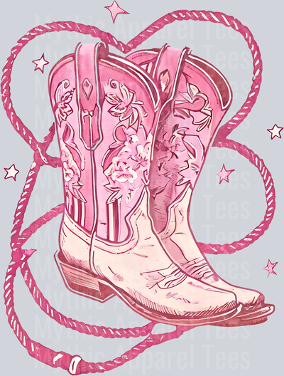 Boots and lasso Cowgirl Western Southern Girl Pink