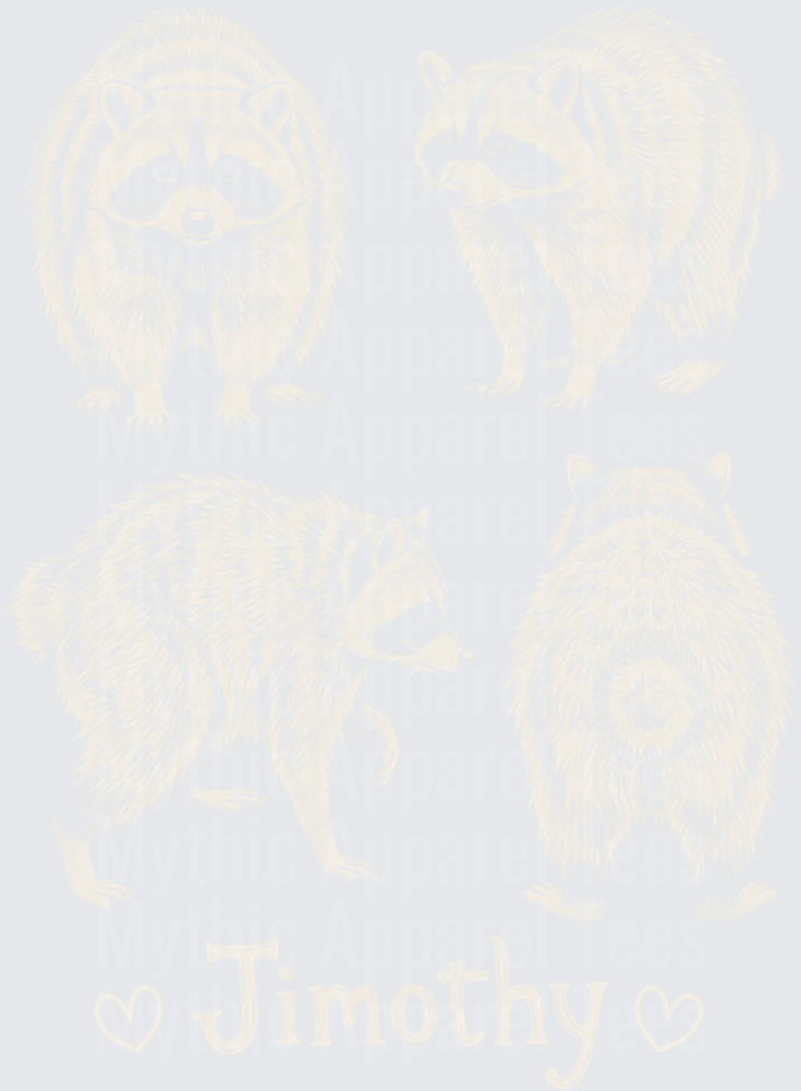 Jimothy Raccoon Four Pose Sheet with Hearts