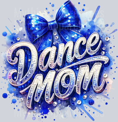 0019 Dance Mom Sequins Blue DTF Dance Mom Transfers