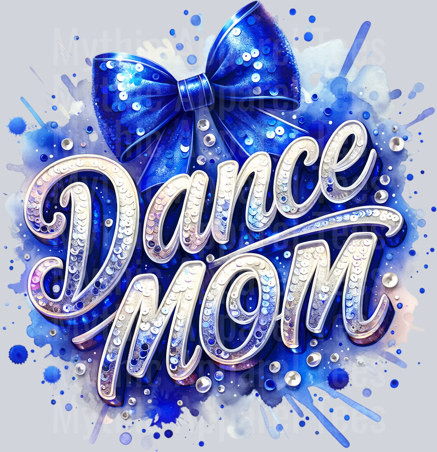 0019 Dance Mom Sequins Blue DTF Dance Mom Transfers