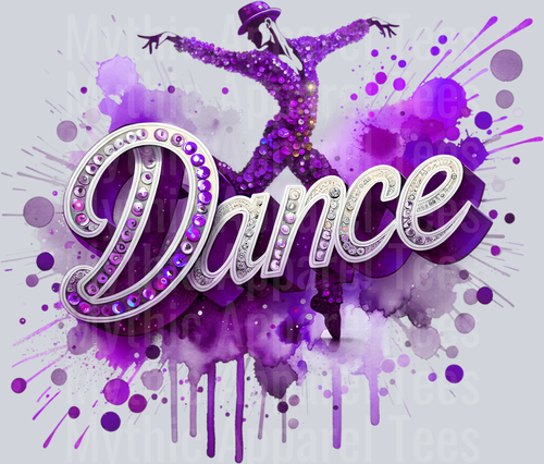 Dance with Male Dancer Purple DTF Dance Male Transfers