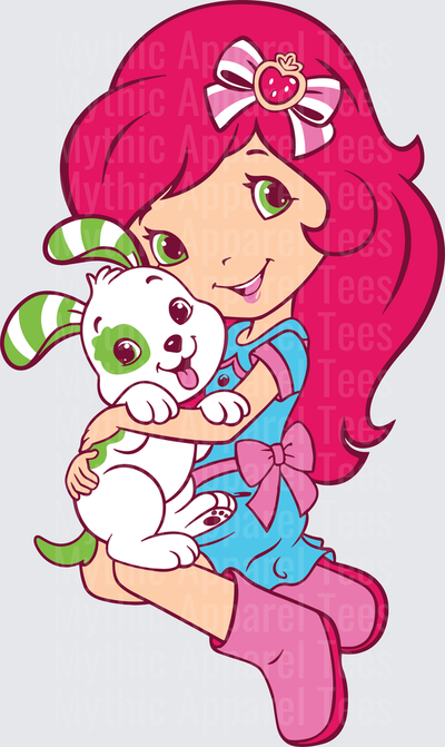Strawberry Shortcake Hugging Pupcake Puppy Dog Cute Pose