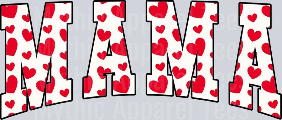 Heart Mama Wavy Retro Funny Designs Valentines Day