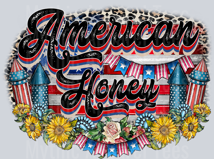 American Honey 4th of july patriotic Sunflowers