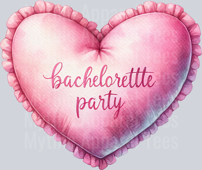 BACHELORETTE PARTY Heart Shaped Pillow DTF Wedding Transfers