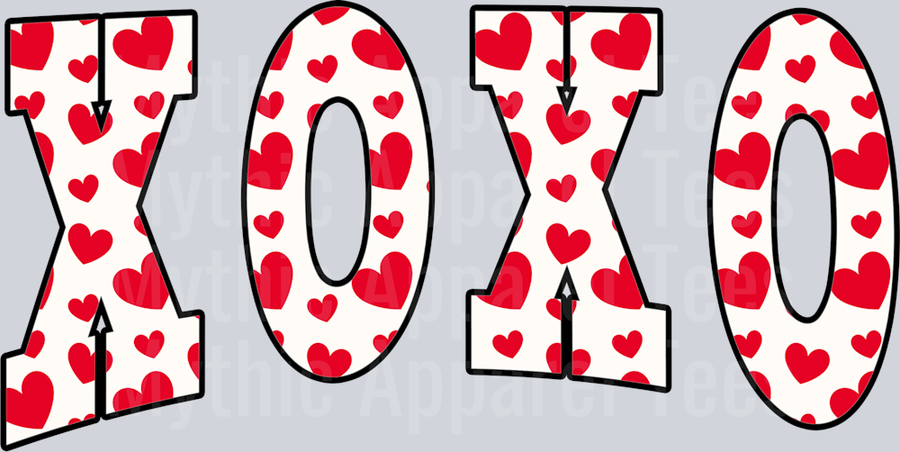 XOXO Wavy Retro Funny Designs Valentines Day
