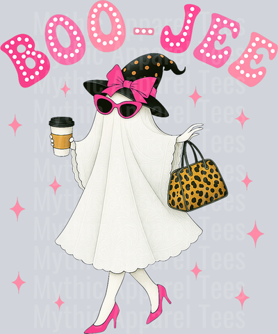 Boujee Boo Jee Spooky Pink Ghost Halloween Girls Women T-Shirt