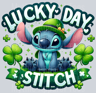 Stitch St Patrick's Day 4 DTF Stitch St Patrick's Day Transfers