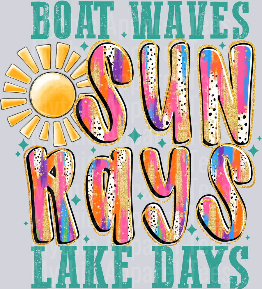 Boat Waves Sun Rays Lake Days DTF Summer Transfers