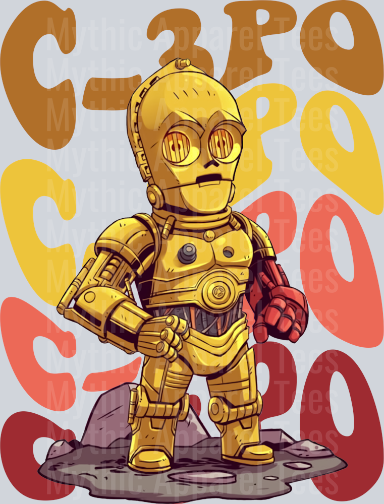 C-3PO Star Wars Stacked Name Disney