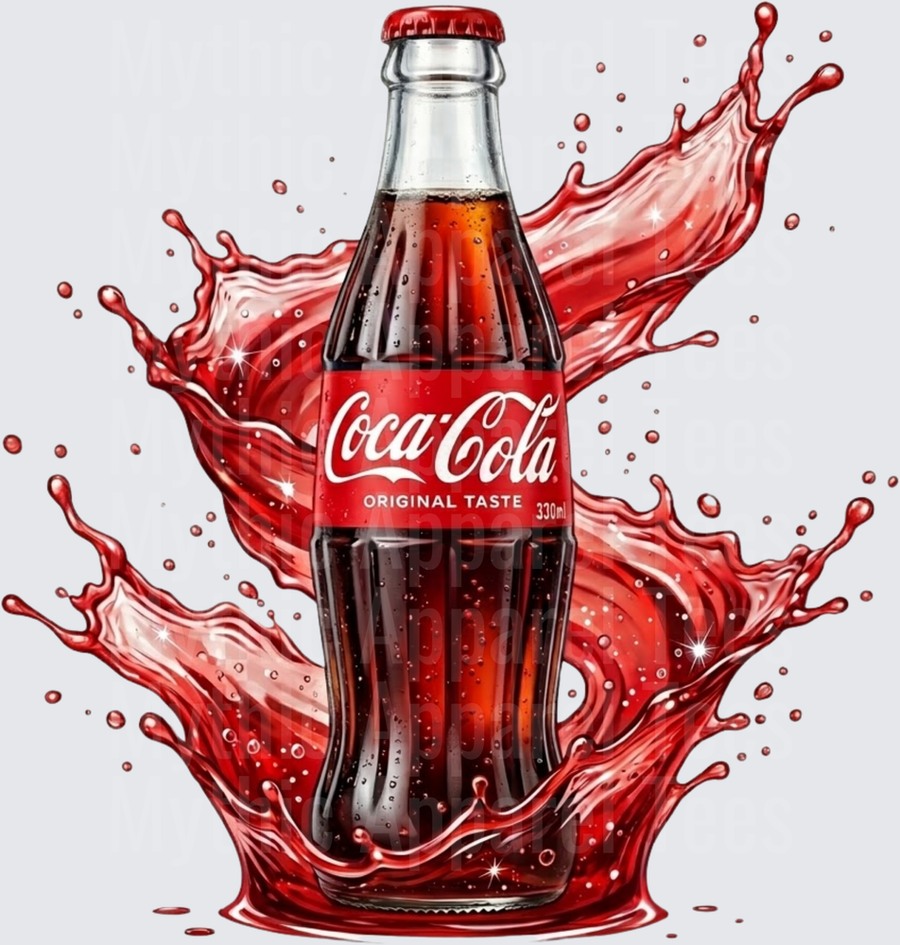 Coke Coca-Cola Classic Glass Bottle Red Liquid Splash