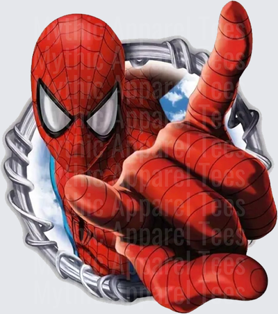 Marvel Super Heroes Spider-Man Bursting Through Metal Wall Pointing Forward