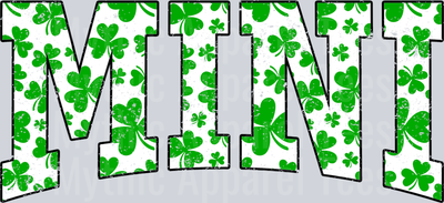 Green Shamrock Mini St Patrick's Day College Font Floral and shamrock pattern