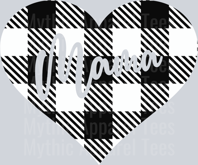 Heart Mama Plaid DTF Mom Transfers