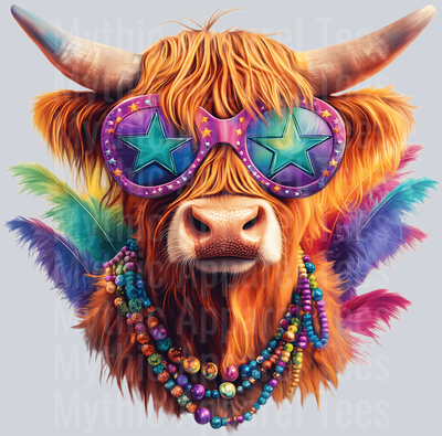 AZ793 Mardi Gras Highland Cow (36)