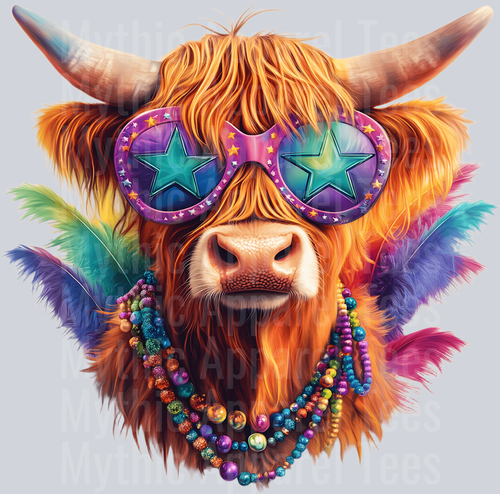 AZ793 Mardi Gras Highland Cow (36)