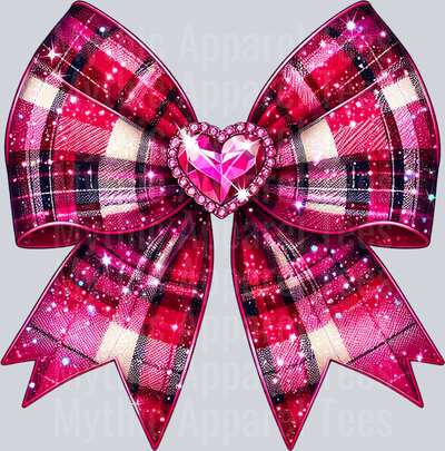 Pink Plaid Bow Style Combo Valentines Day Design