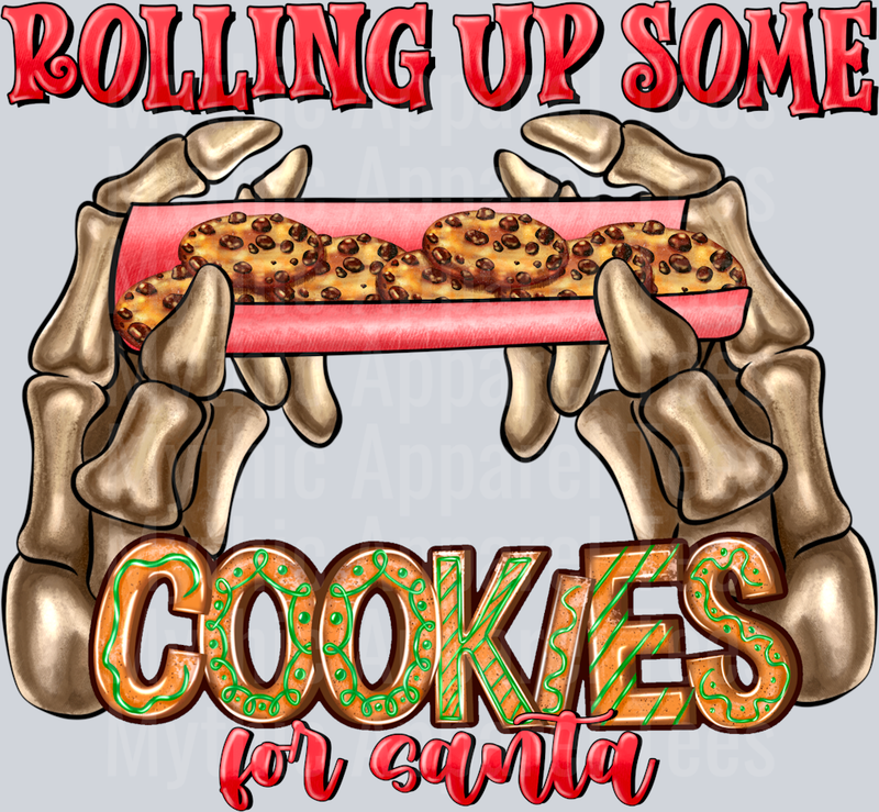 Rolling Up Some Cookies For Santa Skeleton Hands Christmas