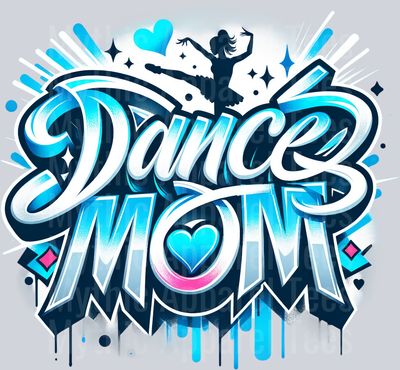 Dance Mom 2 Airbrushed Light Blue DTF Dance Mom Transfers
