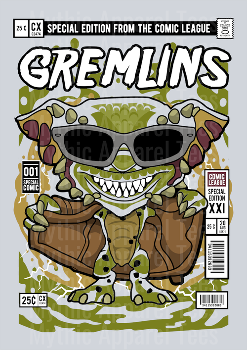 Gremlins Comic Book Cover STYLE DTF Pop Culture Transfers