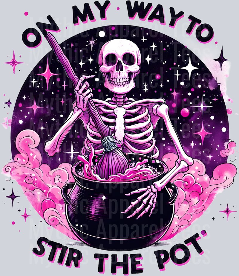 On my way to stir the pot skelly with kettle DTF Skull Transfers