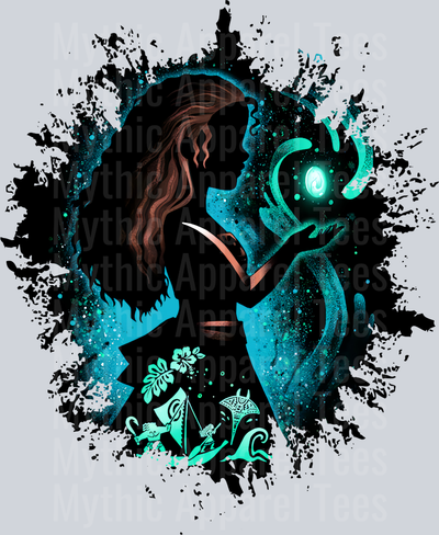 Moana Disney Princess Dark Silhouette Color Splash Crystal Ball Vision