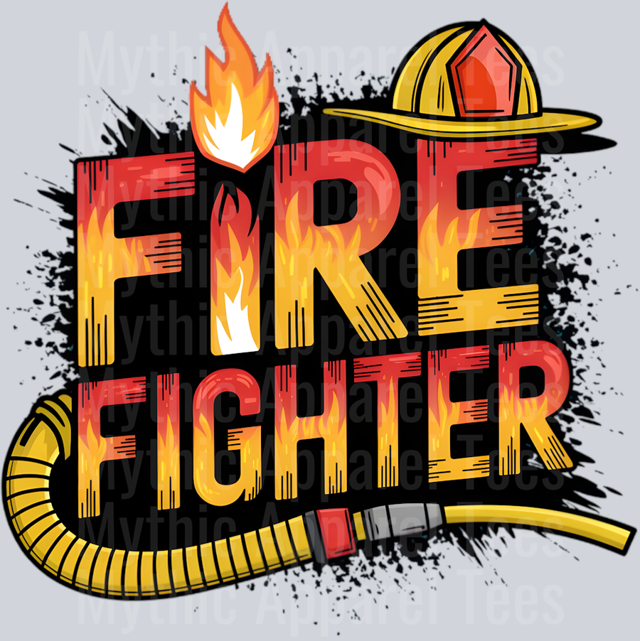 Fire fighter fire helmet and fire DTF Firefighter Transfers