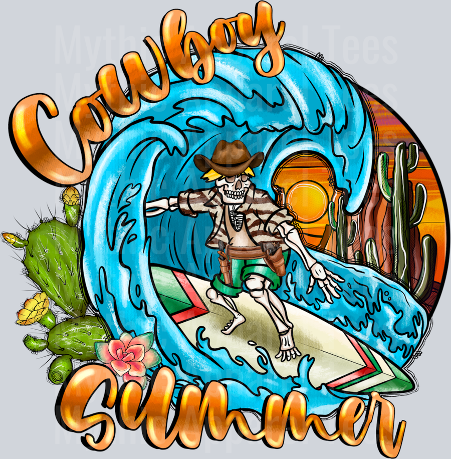 Cowboy Summer Surfer Skeleton