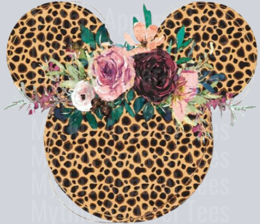 Disney ears cheetah floral DTF Disney Transfers